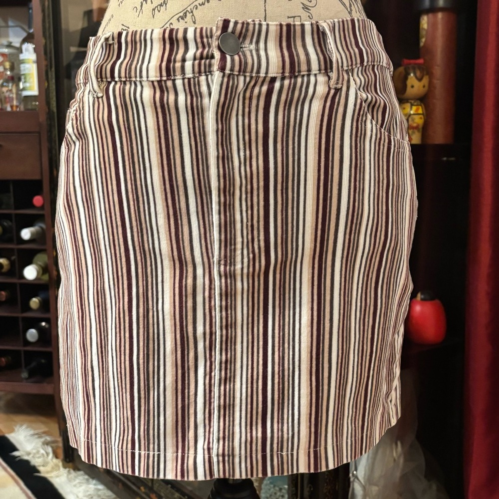 Forever 21 Striped Corduroy Mini Skirt